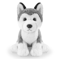 Peluche Realista de Husky Siberiano, Juguete de Peluche Suave, Muñeco de Cachorro en Postura Sentada y Acostada, Regalo para Niños, OEM Personalizado