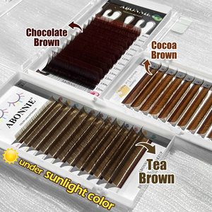 Abonnie Soft 003 <span class=keywords><strong>Cils</strong></span> classiques en soie marron, plateaux de <span class=keywords><strong>cils</strong></span> en cachemire mat marron, extensions de <span class=keywords><strong>cils</strong></span> - Product Image 2