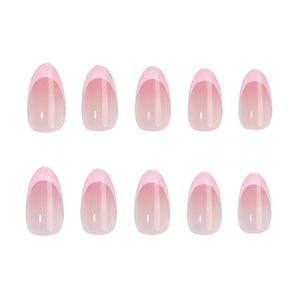<span class=keywords><strong>Faux</strong></span> ongles en acrylique de couleur rose pêche, forme amande française, dégradé rose, haut de gamme, élégants, à presser, pour adolescentes, vente en gros - Product Image 6