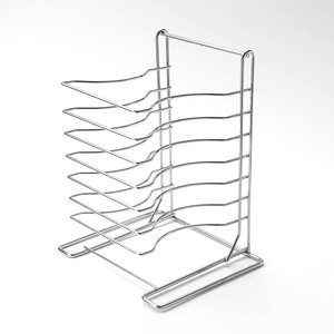 Estante para pizzas, soporte de 8 capas, 16,7 ''H x 12'' <span class=keywords><strong>L</strong></span> x 12 ''W, juego de aluminio para hornear pizzas para un fácil almacenamiento y horneado de pizzas múltiples - Product Image 1