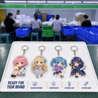 Porte-clés mignon en acrylique style anime avec mousqueton, en acrylique transparent, impression UV vif, léger, durable, OEM ODM, faible MOQ