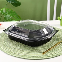 Boîte à lunch jetable en plastique PP, compatible micro-ondes, écologique, réutilisable, boîte à bento, un compartiment