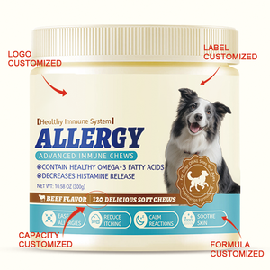 Suplemento Masticable Probiótico y Prebiótico para Mascotas <span class=keywords><strong>de</strong></span> Marca Privada OEM, para la Salud Intestinal, la Piel y el Pelaje, Alergias e Inmunidad en Perros - Product Image 2