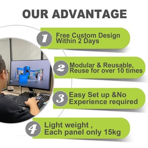 Izexpo 30 phút nhanh chóng xây dựng cao cấp di động triển lãm thương mại hiển thị gian hàng hiển thị tủ trưng bày bằng gỗ triển lãm Thiết kế gian hàng - Product Image 4