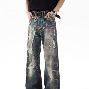 Pantalones Vaqueros de Tiro Medio para Hombre, Estilo Hip Hop, con Estampado Digital 3D, Retro, Funky, Vintage, de Moda Veraniega, Estilo Urbano Original - Product Image 2