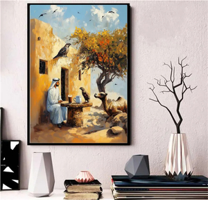 HAOWAI <b>Drop</b> Shipping Arabic Culture Oil Painting Canvas Wall Art Vintage Art, Middle Eastern Poster for Home Deco 202508YL064 3 - Product Image 3