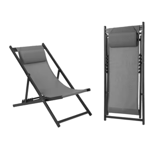 كراسي استلقاء شمسية خارجية حديثة قابلة للطي، سهلة الاسترخاء، بإطار حديدي، مع حاملات أكواب، مناسبة للفلل والحدائق والشواطئ البحرية. - Product Image 4