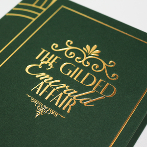 Caja de Invitación Personalizada con Tapa Dura y Cubierta de Papel Dorado, Borde Desgarrado a Mano, Papel de Algodón, Borla y Cinta - Product Image 4