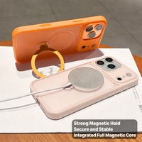 Casing Magnetik iPhone 18 Pro Max dengan Ring Stand, Anti Benturan, Pelindung TPU, Kompatibel Pengisian Daya Nirkabel, Bagian Belakang Transparan