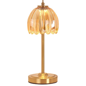 <b>Led</b> Table Lamp With Glass Shade Touch Control Warm White <b>Light</b> For Bedroom Nightstand Decor - Product Image 5