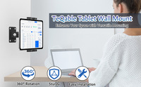 Support mural en métal pour téléphone portable, tablette et ordinateur, pliable, à bras télescopique réglable, fixation murale
