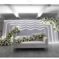 Panel de PVC Personalizado para Fondo de Escenario de Boda, Luz LED Cálida con Efecto de Onda, Telón de Fondo para Decoración de Eventos
