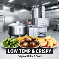 Industriële vacuüm friteuse met lage temperatuur en automatische ontvetting, PLC-gestuurde productielijn voor het maken van fruit-, groente- en zeevruchtensnacks