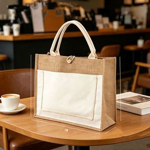 Natural Linen Drawstring Bag Eco Friendly <b>Jute</b> Canvas Tote Handmade Reusable Burlap <b>Sack</b> for Grocery Gift Packaging - Product Image 2