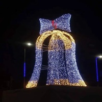Grand éclairage décoratif de motif de Noël de lampadaire Jingle Bell LED 3D pré-éclairé pour l'affichage de rue