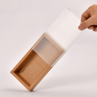 Boîte à tiroir en papier kraft personnalisée avec manchon transparent, emballage en carton coulissant pour savon, cosmétiques, bijoux, cadeaux et produits de vente au détail