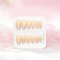 Faux ongles en ABS faits à la main style INS simple, forme amande, dégradé ombré, 12 pièces, réutilisables, couverture complète, pré-conçus