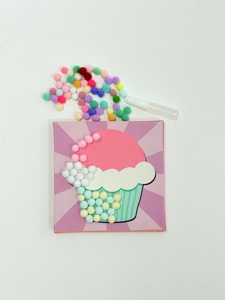 Mỹ thuật trang trí vuông nghệ sĩ nghệ sĩ vải sơn Hội Đồng Quản trị bằng gỗ khung vải khung trang trí đầy màu sắc Kem - Product Image 3