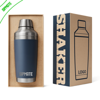 Ensemble cadeau shaker de 20 oz avec couvercle doseur, mélangeur à martini Boston isolé en acier inoxydable, cadeaux de Noël pour hommes et femmes