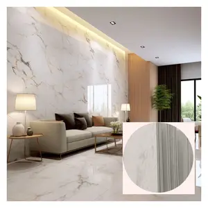 Eco Vriendelijke Decoratie Flat Akoestische Wpc Interieur Laminaat Marmeren Pvc Wandpaneel Voor Indoor Tv Achtergrond Decor