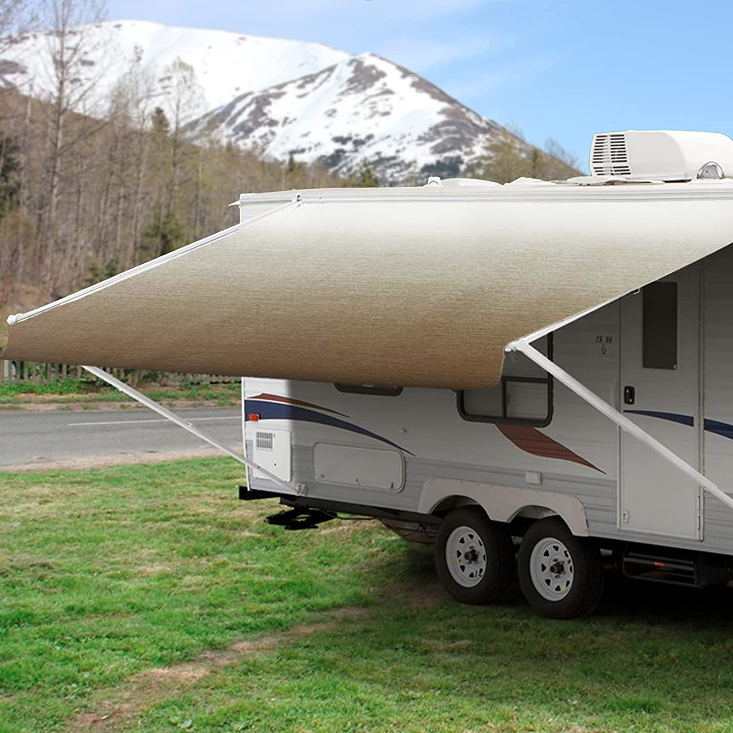 Замена водонепроницаемой ткани для жилого автофургона Универсальный подходящий для жилого автофургона высококачественный виниловый навес для жилого автофургона Замена 8-21 фут