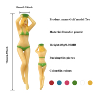 Tees de golf - Design multicolore Pin-Up Bikini Lady, durables, légers, en PP, 75 mm, 500 pièces, accessoires de sport, cadeau