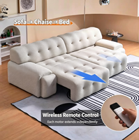 Canapé-lit électrique 2-en-1, zéro espacement mural, canapé intelligent rétractable et fonctionnel en rangée droite pour petits salons