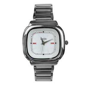 Reloj Cuadrado para Hombre, Color Negro Metálico, Correa de Acero Inoxidable, Reloj de Pulsera de Cuarzo de Moda con Fecha - Product Image 2