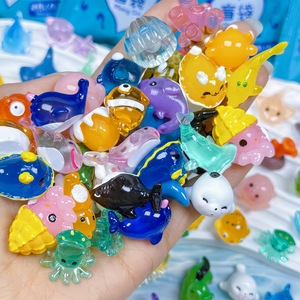 Mini-sac surprise animaux marins, figurine miniature en résine, modèle de scène animale, ornement de bureau pour étudiant, jouet cadeau - Product Image 5