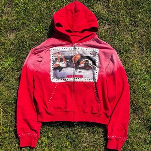 Sudadera con Capucha Personalizada con Logotipo, 400 g/m², 100% Algodón, Tejido de Punto, Impresión Serigráfica, Transpirable, Forrada, Lavada al Ácido, con Cierre y Pedrería para Hombre - Product Image 3