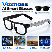 Lunettes Intelligentes IA G01 37g Caméra 4K Vidéo 1080P BT 5.4 WiFi Traduction Notes de Réunion Dialogue IA Audio Ouvert 64 Go TR90