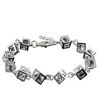 Bracelet chaîne à maillons cubiques 3D unisexe en laiton, bijoux tendance