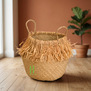 BEST-SELLER Panier personnalisable en jacinthe d'eau, panier en paille fait main, durable, pour le rangement des jouets, panier à linge, pour demoiselle d'honneur - Product Image 1