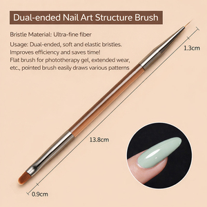 Ensemble de 9 pinceaux à ongles en acrylique, poils doux et non pelucheux, pour salon de beauté, manucure au gel - Product Image 2