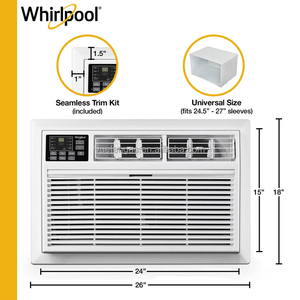 เครื่องปรับอากาศติดหน้าต่าง 10000btu แบบทำความเย็น 220v R410a พร้อมรีโมทคอนโทรล สีขาว รุ่น WHAT102-2BW แบบติดผนัง - Product Image 2