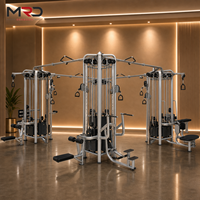 Máquina de Gimnasio Multifuncional de 16 Estaciones con Cable Cruzado, Polea Superior, Remo Bajo, Curl de Brazo, Press de Tríceps para Entrenamiento de Fuerza