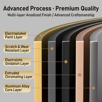 List Aluminium Alloy Bentuk U untuk Dinding Latar, Plafon Hitam dengan Lapisan Titanium, Lis Dekoratif Pembatas untuk Dapur, Luar Ruangan, Hotel