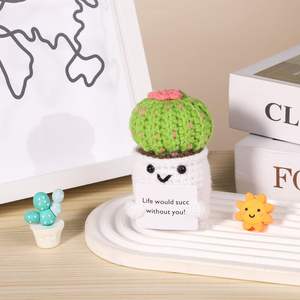 Positif <span class=keywords><strong>Cactus</strong></span> Crochet Super Doux En Peluche Encourager Pomme De Terre Carte Plante Pot Drôle Vie Crochet Poupée Soulagement Du Stress Cadeau Décoration - Product Image 4