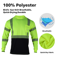 Vêtements de travail anti-UV haute visibilité OSHA Type R, uniforme classe 3, chemises de sécurité à manches longues haute visibilité