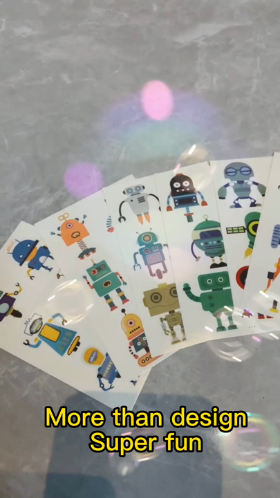 Kinder Cartoon Tattoo-Aufkleber – Motive Mit Baggern, Robotern & Weltraum, Temporär & Wasserfest
