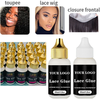 Vente en gros Colle pour perruque en dentelle Colle à dentelle extra forte imperméable avec logo personnalisé pour maintien du couvercle en or