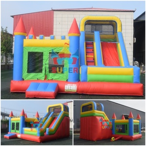 Château gonflable commercial rose princesse avec grande toboggan pour événements d'<span class=keywords><strong>anniversaire</strong></span> en plein air pour enfants - Product Image 2