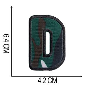 1개 50mm 높이 48mm 너비 3D 패브릭 A-Z 6색 위장 문자 자수 패치 의류 가방 바지용 - Product Image 6