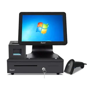 15.1 pouces Windows POS Terminal Restaurant Pos System Tout en une seule touche POS Machine avec MSR en option