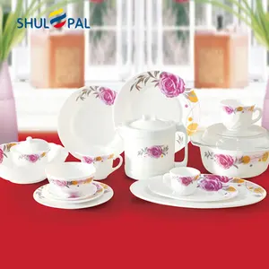 High Quality Opal Glass Dinnerware Sets Opal Glassware 58Pcs Dinner Set for 6 Person