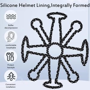 Custom logo Soft Silicone Helmet <b>Padding</b> Liners Breathable Cycling Head Protection Helmet with Stylish Hairstyle for Riding Use - Product Image 3