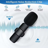 Microphone Lavalier sans fil compact avec perche pour caméra de téléphone et enregistrement vidéo de caméra d'action avec qualité sonore HD