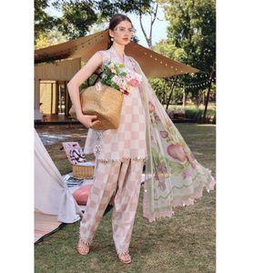 Ensemble brodé 3 pièces Print Lawn 2026 Pink Box - Product Image 3