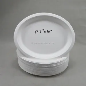 Eco-Friendly Disposable Sugarcane Bagasse Oval Party Plate