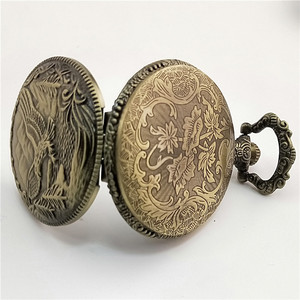 앤티크 독수리 디자인 포브 쿼츠 포켓 워치 목걸이 체인 포함 남성용 여성용 선물용 포켓 워치 - Product Image 5